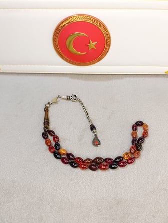 ATEŞ KEHRİBAR TESBİH KARIŞIK RENKLİ