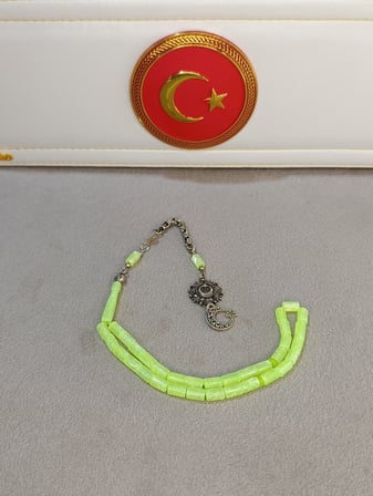 ALMAN BAKALİT TESBİH NEON SARI RENKLİ 
