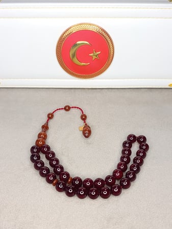 TRAŞLI İMAME OSMANLI DÖKÜM SIKMA KEHRİBAR TESBİH