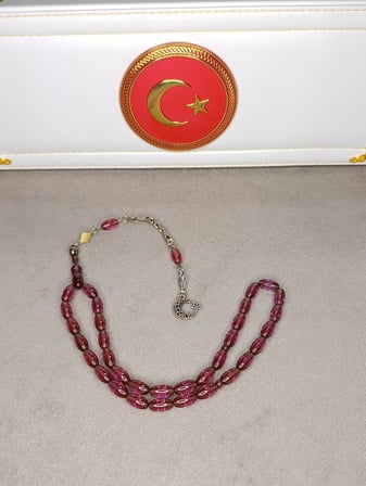 ATEŞ KEHRİBAR TESBİH AYKIRI RENK HALİL KOÇAK USTA YAPIMI