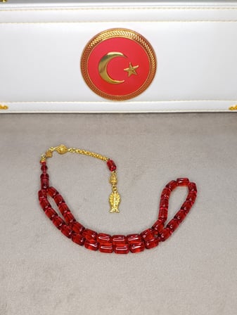 ATEŞ KEHRİBAR TESBİH KAPSÜL KESİM HALİL KOÇAK USTA YAPIMI