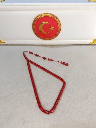 ATEŞ KEHRİBAR TESBİH ERKAN ÇUBUKÇU USTA YAPIMI