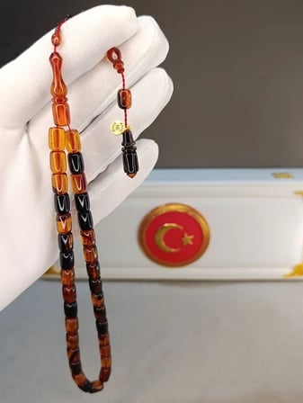 ATEŞ KEHRİBAR TESBİH KARIŞIK RENKLİ