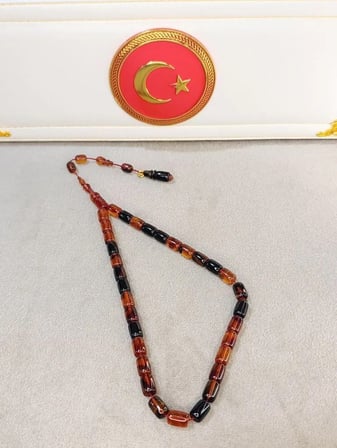 ATEŞ KEHRİBAR TESBİH KARIŞIK RENKLİ