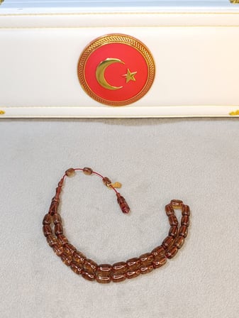 ATEŞ KEHRİBAR TESBİH HALİL KOÇAK USTA İMZALI