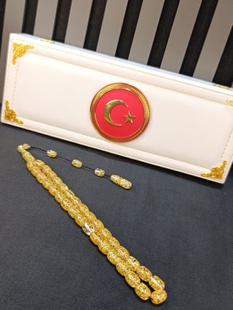 ALTIN VARAKLI TESBİH SİSTEMLİ PÜSKÜL
