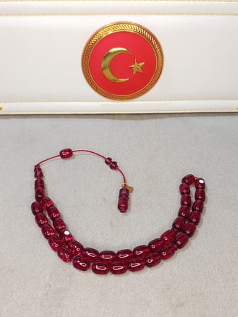 PATİNLİ ATEŞ KEHRİBAR TESBİH USTA YAPIMI