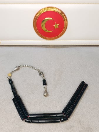 ATEŞ KEHRİBAR TESBİH USTA YAPIMI KESME KESİM