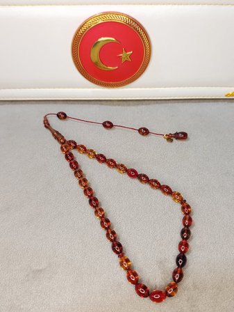 ATEŞ KEHRİBAR TESBİH USTA YAPIMI BEYZİ KESİM