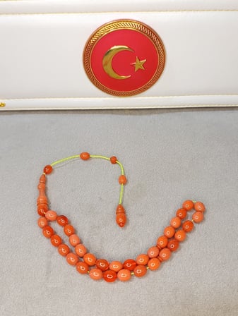 SIKMA KEHRİBAR TESBİH TURUNCU RENK