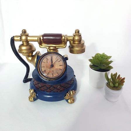 Dekoratif Nostaljik Telefon Saat ve Kumbara