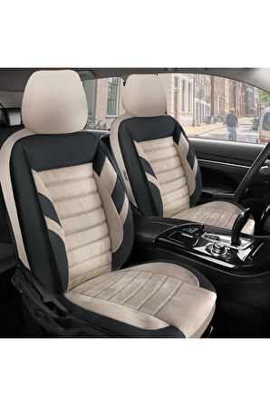 UNİVERSAL KZY Zebra Bej-Siyah  Mitsubishi Colt Uyumlu Oto Koltuk Kılıfı