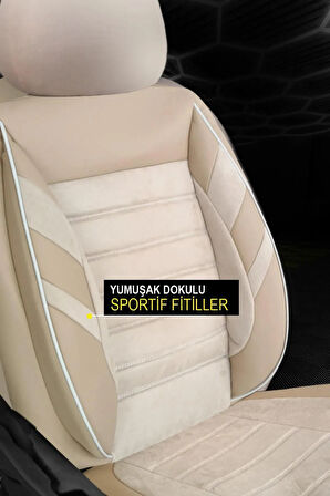 UNİVERSAL KZY Zebra Extra Bej  Toyota Corolla 1988-2009 Uyumlu Oto Koltuk Kılıfı