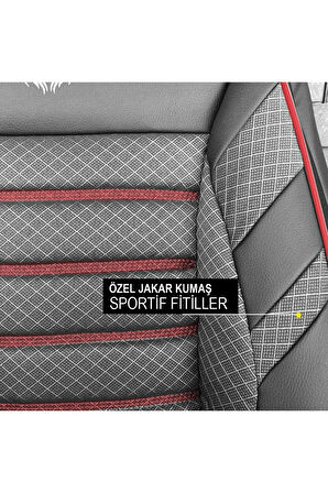 KZY King Jakar KIRMIZI  Volkswagen Golf 6 Uyumlu Oto Koltuk Kılıfı