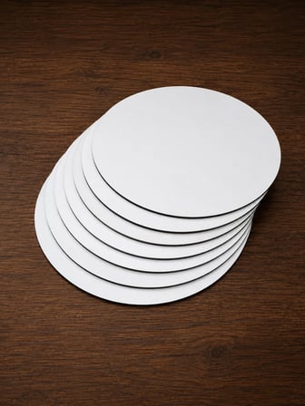 26 cm Ahşap Supla 3 mm Yuvarlak Dekoratif Sunum Tabağı Altlığı ( 6 Adet )