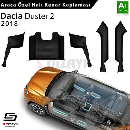S-Dizayn Dacia Duster 2 Halı Kenar Kaplama Seti 2018-2023 5 Prç A+ Kalite