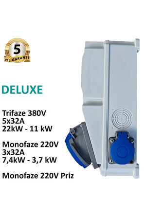 Elektrikli Araç Kombinasyon Kutusu "DELUXE" 5x32A + 3x32A + 1x16A, V i k o / P a n a s o n i c