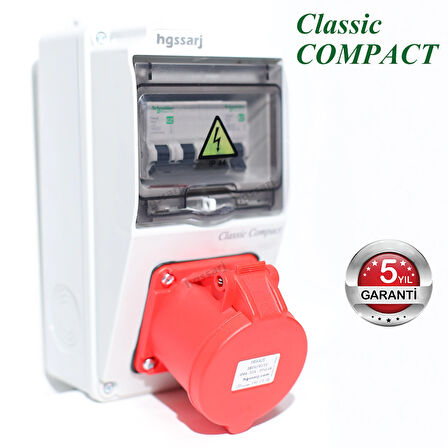 Classic COMPACT, Trifaze Elektrikli Araç Kombinasyon Kutusu 5x32A + 1x16A - Schneider Marka Sigorta Grubu - 5 Yıl Garanti