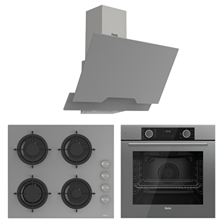 Ferre Fryart Cs Serisi Gri Ankastre Cam Set (D065 + CS208 + XE63CPR)