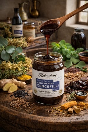 ANDIZ PEKMEZLİ ZENCEFİLLİ BİTKİSEL MACUN 420 GR
