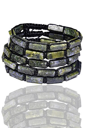 Sertifikalı Yosun Hint Akik Taşı Doğal Taş Bileklik (hindistan)