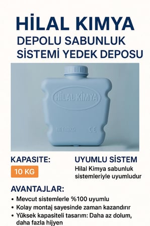 Depolu Sıvı Sabunluk Sistemi Yedek Deposu 10Kg mavi