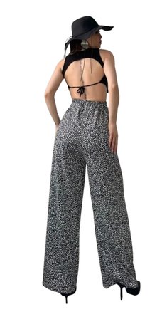 Desenli Beli Lastikli Bürümcük Pantolon -GRİ