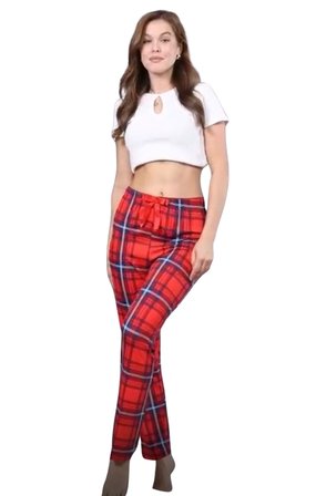 Pijama Altı Modal  Ring Viskon Kumaş-Ekose Desenli