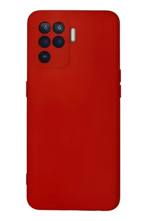 Newface Oppo Reno 5 Lite Kılıf Nano içi Kadife Silikon - Kırmızı
