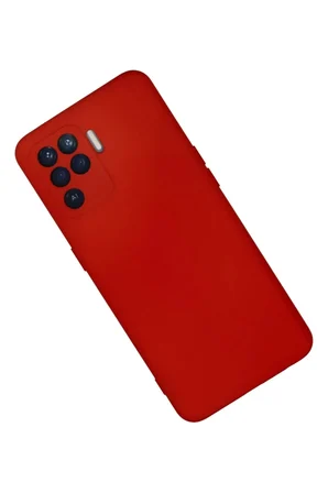 Newface Oppo Reno 5 Lite Kılıf Nano içi Kadife Silikon - Kırmızı