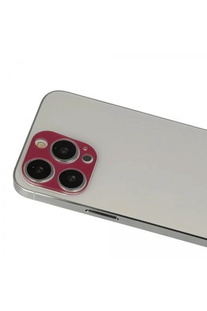 Newface Apple iPhone 13 Pro Max Rainbow Kamera Lens Koruma Cam - Koyu Kırmızı