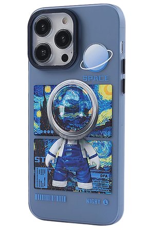 Newface Apple iPhone 14 Pro Max Kılıf Prada Desenli Kapak - Prada Mavi - 1