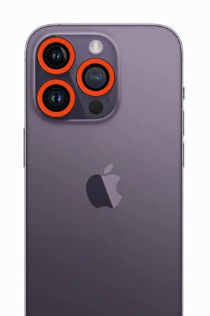 Newface Apple iPhone 12 Pro Neon Fosforlu Kamera Lens - Turuncu
