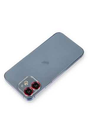 Newface Apple iPhone 12 Metal Kamera Lens Koruma Cam - Kırmızı