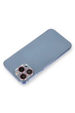 Newface Apple iPhone 12 Pro Max Shine Kamera Lens Koruma Cam - Pembe