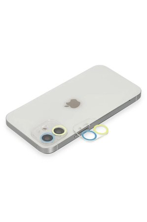 Newface Apple iPhone 12 Mini Renkli Kamera Lens Koruma Cam - Sarı-Mavi