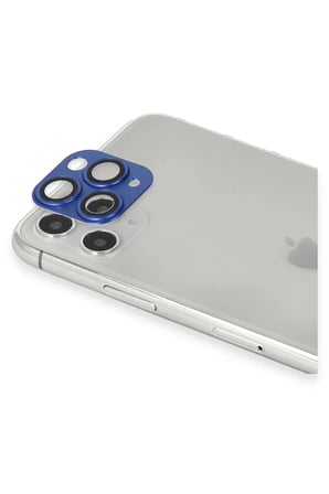 Newface Apple iPhone 11 Pro Max Pers Alüminyum Kamera Lens - Lacivert