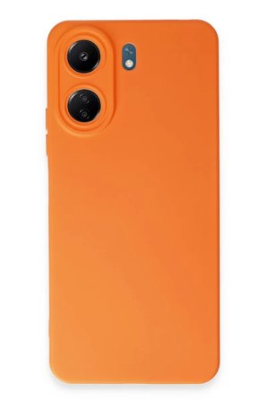 Newface Xiaomi Redmi 13C Kılıf Nano içi Kadife Silikon - Turuncu