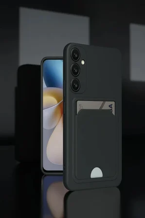 Newface Samsung Galaxy A55 5G Kılıf Kelvin Kartvizitli Silikon - Lila