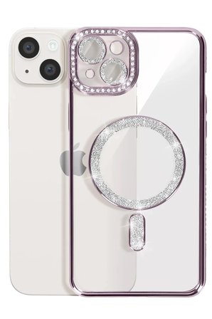 Newface Apple iPhone 14 Kılıf Joke Simli Magneticsafe Kılıf - Pembe