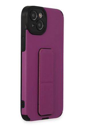Newface Apple iPhone 14 Plus Kılıf Mega Standlı Silikon - Mor