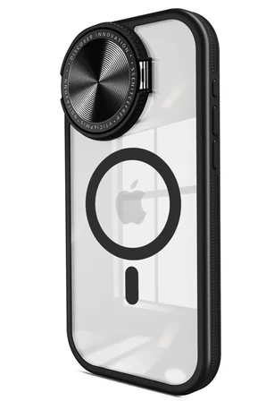 Newface Apple iPhone 14 Pro Max Kılıf Teleskop Lens Magsafe Silikon Kapak - Siyah