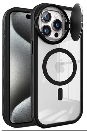 Newface Apple iPhone 14 Pro Max Kılıf Teleskop Lens Magsafe Silikon Kapak - Siyah