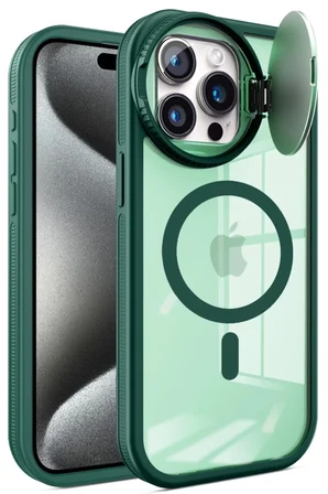 Newface Apple iPhone 14 Pro Max Kılıf Teleskop Lens Magsafe Silikon Kapak - Koyu Yeşil
