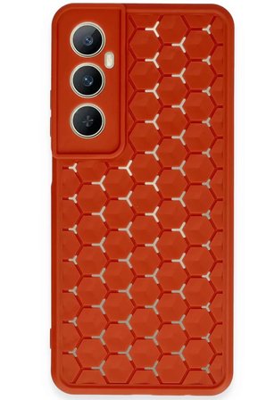 Newface Realme C65 Kılıf Petek Silikon Kapak - Kırmızı