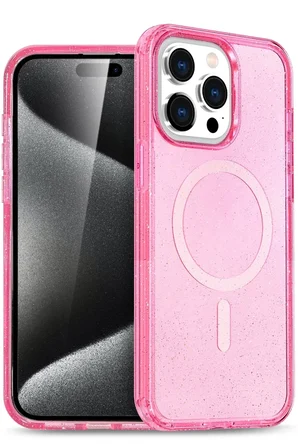 Newface Apple iPhone 14 Pro Max Kılıf Star Magsafe Kapak - Pembe