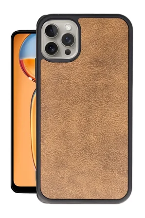 Newface Apple iPhone 14 Pro Max Kılıf Aras Deri Kapak - Taba