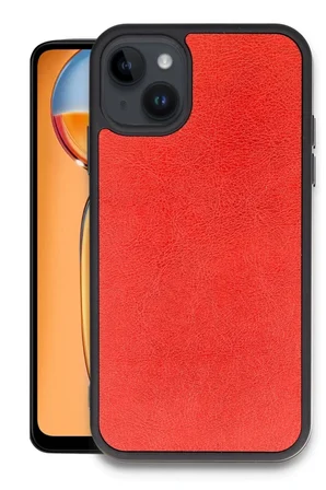 Newface Apple iPhone 15 Kılıf Aras Deri Kapak - Kırmızı