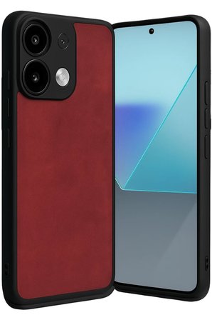 Newface Xiaomi Redmi Note 13 Pro 4G Kılıf Aras Deri Kapak - Kırmızı