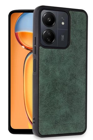 Newface Xiaomi Redmi 13C Kılıf Aras Deri Kapak - Koyu Yeşil
